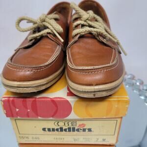 Cobbie Cuddlers Frisky 7 Brown Leather Loafers Comfort Oxfords VTG 70's NEW USA